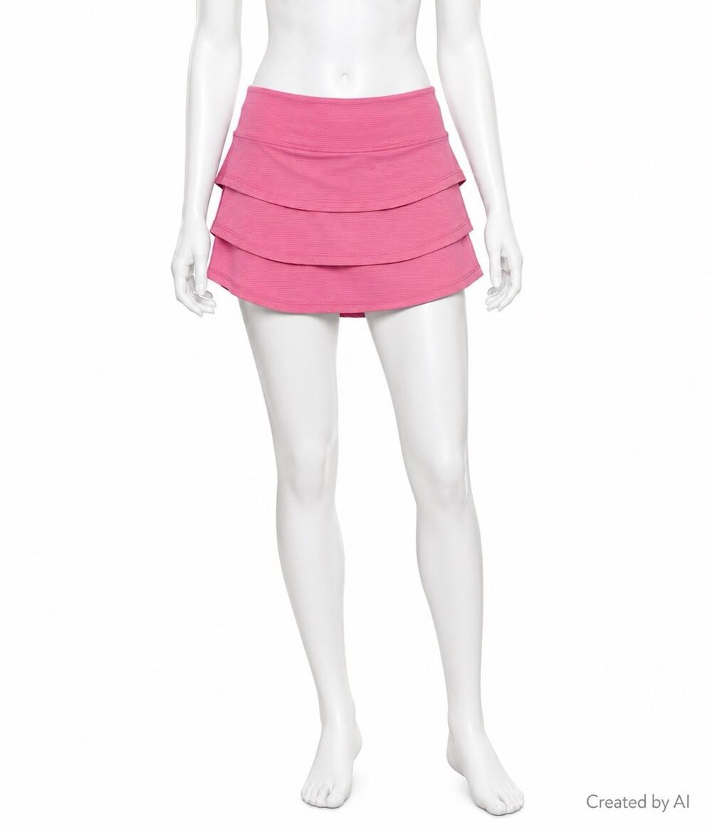 Athleta Girls Pink Swing Skort L Large 12 Layered Ruffle Skirt Shorts Active